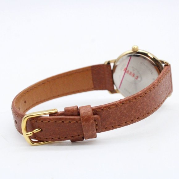 J.B Champion Watch Womens Gold Tone Stainless Steel Blue Dial Leather Band - Picture 7 of 8